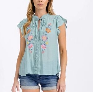 MINE EMBROIDERED TOP NWOT